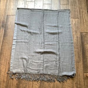 Gray Fringe Scarf